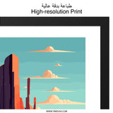 Monument Valley Wall Art, Desert Landscape Print, Southwest Decor, Utah Poster, Minimalist Artwork, Travel Souvenir, Scenic Wall Decor - Tawshia