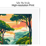 Mediterranean Forest Photographic Print, Tropical Rainforest Art, Jungle Landscape, Nature Photography, Sunset Scenery - Tawshia