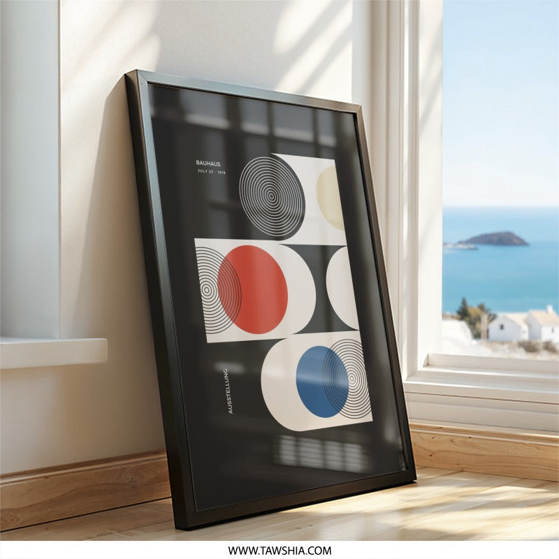 Bauhaus Wall Art, Geometric Art Print, Abstract Wall Decor, Ausstellung Poster, Modern Art, Mid Century Print, Minimalist Art - Tawshia