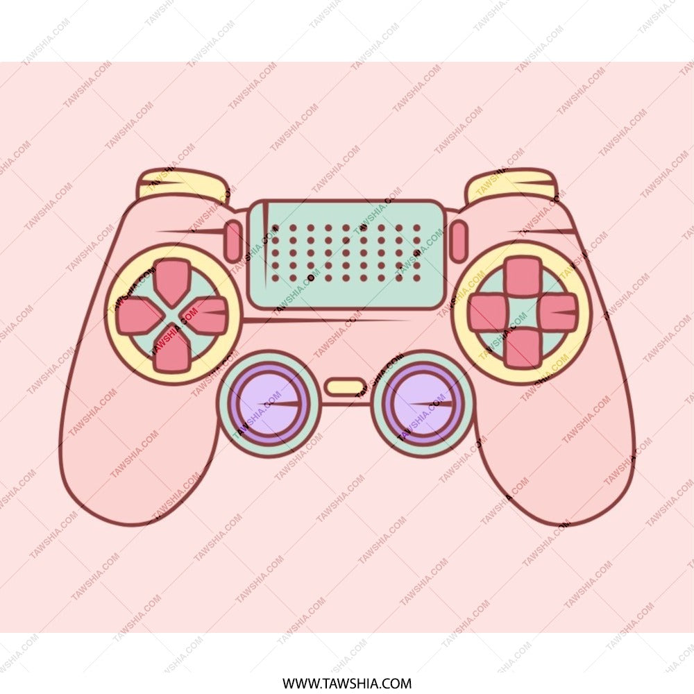 Gaming Mouse Pad, Pastel Controller Art, Gamer Desk Decor, Cute Computer Accessories, Fun Gift for Gamers, Game Lover Mousepad - Tawshia