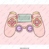 Gaming Mouse Pad, Pastel Controller Art, Gamer Desk Decor, Cute Computer Accessories, Fun Gift for Gamers, Game Lover Mousepad - Tawshia