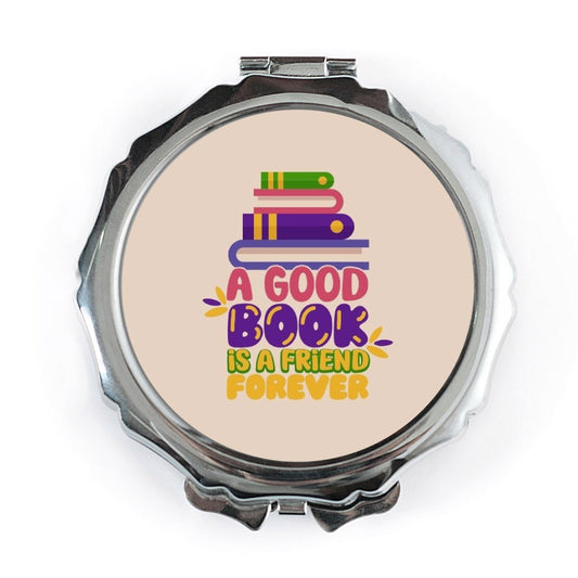 Good Book Pocket Mirror, Friend Forever Compact Mirror, Book Lover Gift, Literary Present, Reader Pocket Mirror, Gift for Bookworm - Tawshia