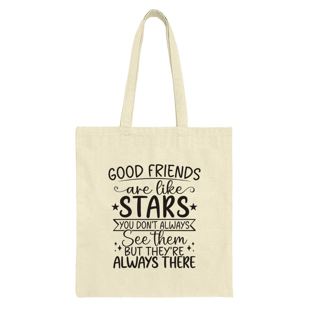 Good Friends Like Stars Tote Bag, Friendship Quote Shopping Bag, Gift For Best Friend, Inspirational Tote, Everyday Bag - Tawshia