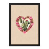 Cactus Wall Art, Heart of Roses, Desert Decor, Southwest Art, Floral Cactus Print, Botanical Wall Decor, Succulent Wall Art - Tawshia