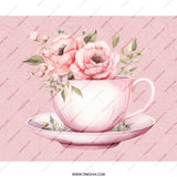 Tea Cup MousePad, Floral Mouse Pad, Pink Flowers Mousepad, Feminine Desk Decor, Girly Office Accessories, Cute Mousepad Gift Idea - Tawshia