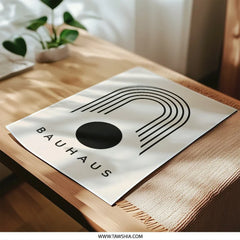 Bauhaus Photographic Print, Modern Art Print, Abstract Wall Art, Minimalist Decor, Black and Beige, Geometric Print - Tawshia