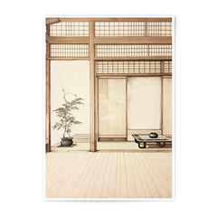 Japanese Room Photographic Print, Minimalist Home Decor, Tranquil Asian Art, Zen Interior Design, Peaceful Wall Art, Calming Illustration - Tawshia
