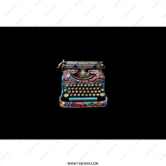 Floral Typewriter Tumbler, Retro Writing Machine Drinkware, Unique Office Gift, Writer Gift, Personalized Tumbler, Custom Tumblers - Tawshia