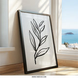 Minimalist Leaves Wall Art, Botanical Print, Modern Home Decor, Line Art, Plant Illustration, Simple Wall Decor, Black and White Art - Tawshia
