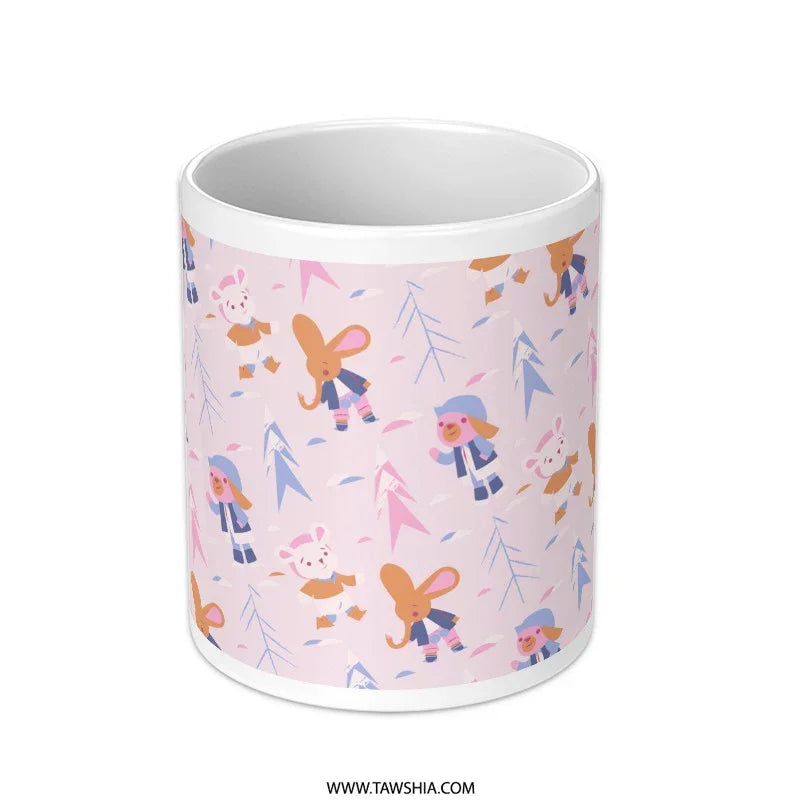Cute Cartoon Animal Characters Pink Mug product