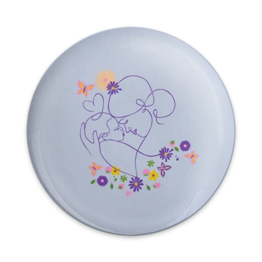 Mother Child Love Pinback Button, Floral Art Pin, Motherhood Gift, Aesthetic Pin, Cute Button, Floral Button, Mom and Baby Pin - Tawshia