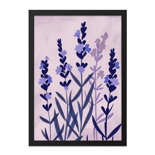 Lavender Wall Art, Floral Print, Purple Flower Art, Botanical Wall Decor, Modern Home Decor, Framed Art Print - Tawshia