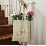 Mom Tote Bag, Cute Mother's Day Gift, Best Mom Ever, Queen Mom Shopping Bag, Everyday Tote, Gift for Mom Birthday, Mom with Crown - Tawshia