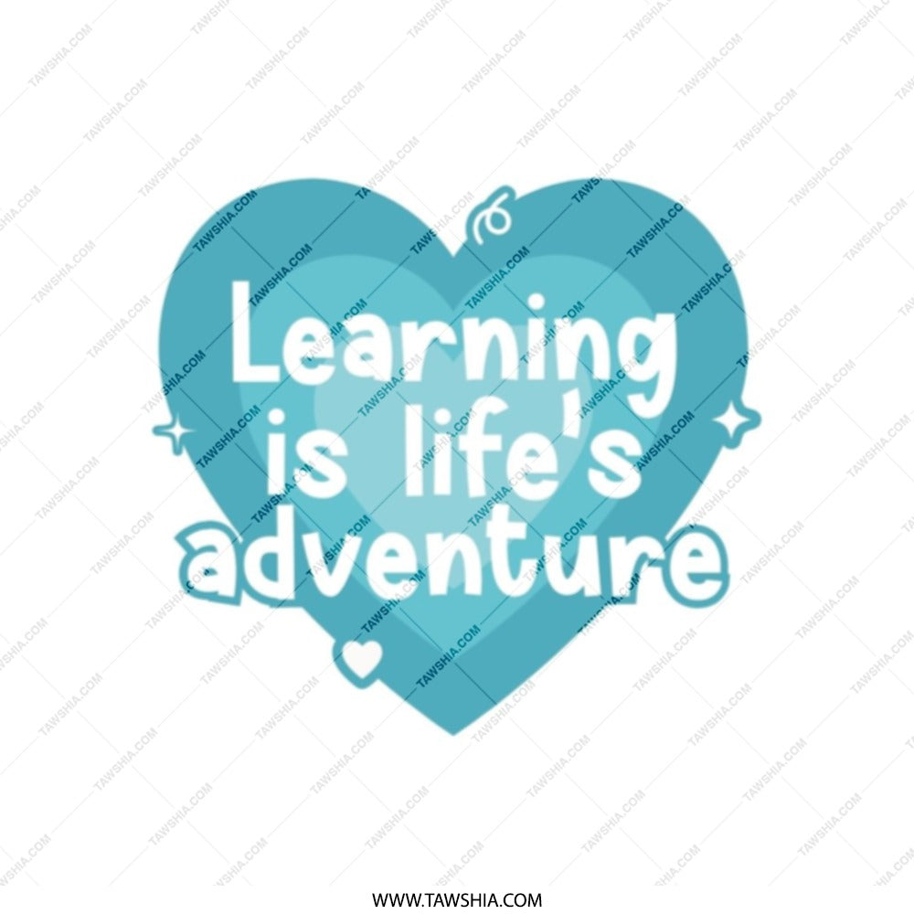 Learning is Life's Adventure Tote Bag, Book Lover, Student Bag, Teacher Gift, Inspirational Quote Canvas Tote, Gift for Her, Gift for Him - Tawshia