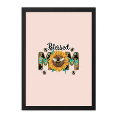 Blessed Mom Wall Art Print, Sunflower and Bees Decor, Mother's Day Gift, Family Wall Art, Cute Bee Design - Tawshia