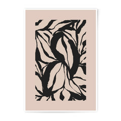 Abstract Leaves Photographic Print, Modern Art Print, Botanical Wall Art, Minimalist Decor, Black and Beige Art, Home Decor - Tawshia