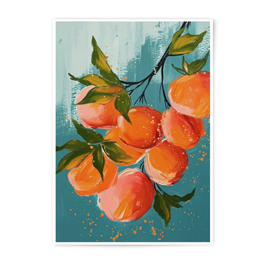 Orange Fruit Photographic Print, Kitchen Wall Art, Botanical Artwork, Modern Still Life Photography, Vibrant Color Print, Home Decor - Tawshia