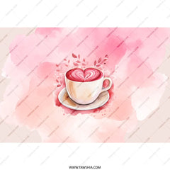 Heart Latte Tumbler, Coffee Art Tumbler, Cute Valentine's Tumbler, Gift for Coffee Lover, Pink Latte Design Tumbler - Tawshia
