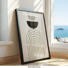 Modern Geometric Wall Art, Minimalist Print, Abstract Art Poster, Boho Decor, Neutral Tones Art, Arch Print, Home Decor, Wall Hanging - Tawshia