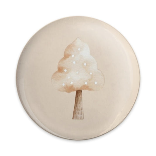 Watercolor Tree Pinback Button, Beige Tree Badge, Cute Tree Pin, Earth Tone, Minimalist Design Button, Unique Tree Art Pinback Button - Tawshia