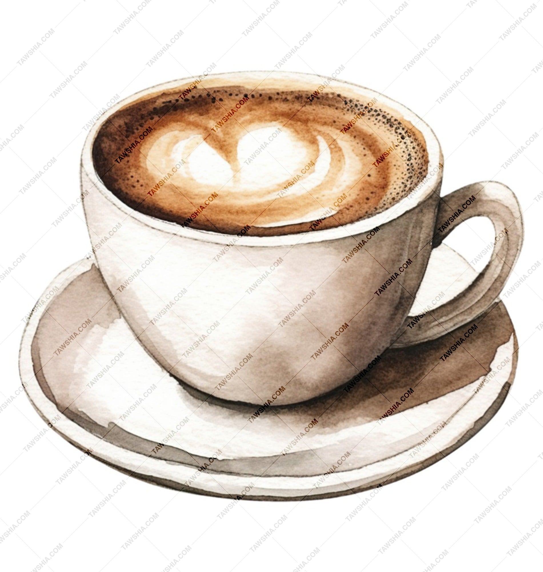 Latte Art Mug, Coffee Lover Gift, Watercolor Mug, Latte Coffee Mug, Coffee Art Mug, Cute Coffee Mug, Coffee Drink Mug - Tawshia