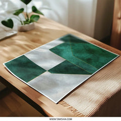 Emerald Geometric Photographic Print, Modern Wall Art, Abstract Home Decor, Minimalist Design, Green and Grey Art Print (138 chars) - Tawshia