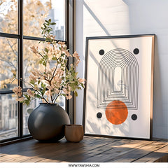 Modern Geometric Wall Art, Abstract Arch Print, Mid Century Decor, Minimalist Art Print, Circle Wall Art, Trendy Home Decor, Wall Art - Tawshia