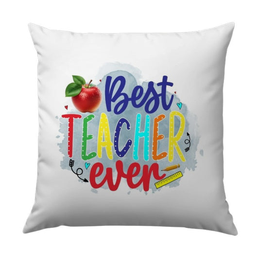Best Teacher Ever Pillow, Teacher Appreciation Gift, Colorful Pillow, Teacher Gift, Thank You Gift, Teacher Decor, School Pillow, Classroom - Tawshia