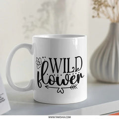Wildflower Mug, Floral Coffee Mug, Flower Lover Gift, Nature Inspired Mug, Unique Flower Design, Plant Lover Present, Cute Mug - Tawshia
