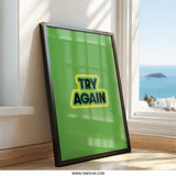 Try Again Wall Art, Motivational Decor, Minimalist Print, Encouragement Poster, Positive Affirmation, Office Decor, Inspiring Artwork - Tawshia