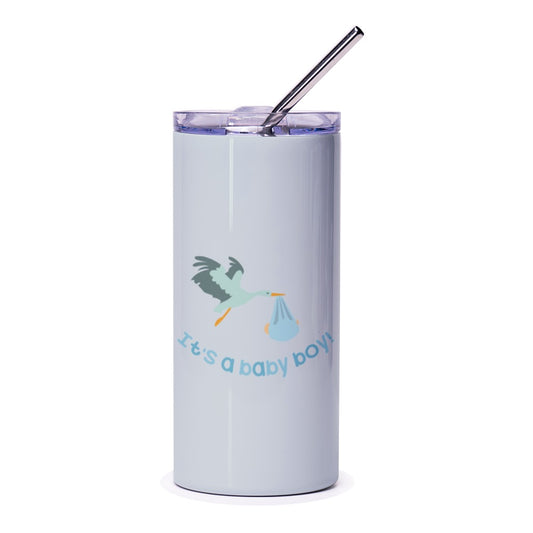 Stork Baby Boy Tumbler, New Baby Gift, Baby Shower Gift, It's a Boy Tumbler, New Parent Gift, Gender Reveal Tumbler, Baby Announcement - Tawshia