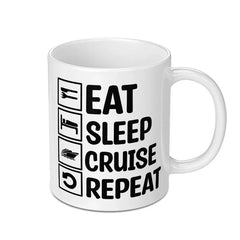 Eat Sleep Cruise Repeat Mug, Cruise Lover Gift, Vacation Mug, Cruise Ship Mug, Ocean Trip Gift, Boating Mug - Tawshia