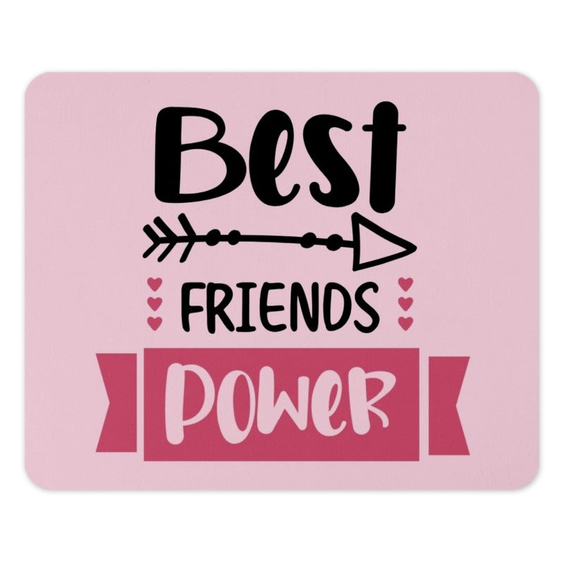 Best Friends Power Mouse Pad, Cute Pink Mousepad, Girl Power Office Decor, Gift For Friend, Bestie Gift, Desk Accessory, Work From Home - Tawshia