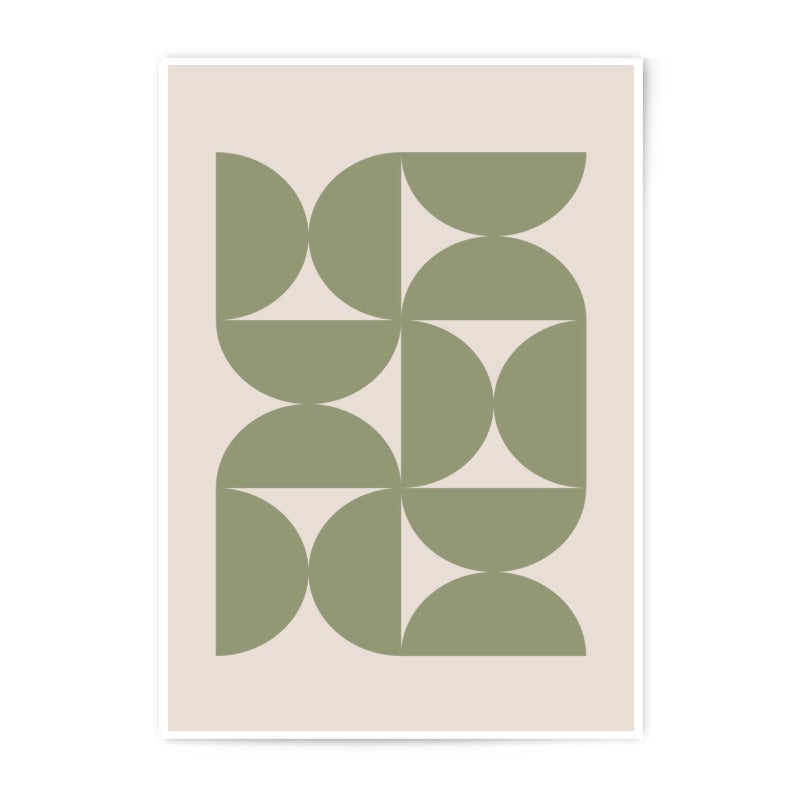 Sage Green Photographic Print, Geometric Art Print, Minimalist Wall Art, Modern Home Decor, Abstract Print, Circle Pattern Art, Boho Wall - Tawshia