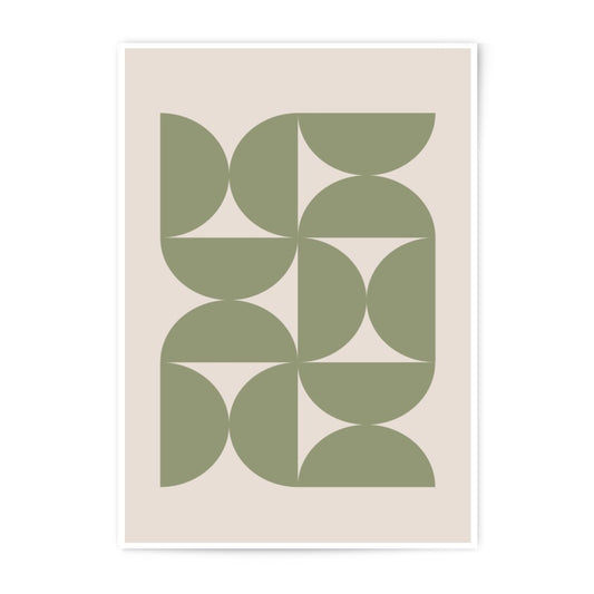 Sage Green Photographic Print, Geometric Art Print, Minimalist Wall Art, Modern Home Decor, Abstract Print, Circle Pattern Art, Boho Wall - Tawshia