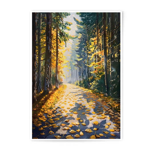 Autumn Forest Photographic Print, Fall Foliage Art, Woodland Scenery, Trees Art, Home Decor, Wall Art, Nature Photography - Tawshia