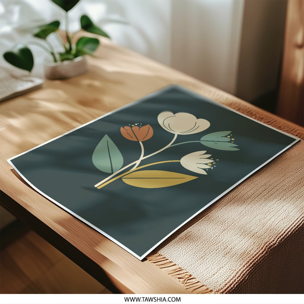 Floral Photographic Print, Minimalist Flower Art, Botanical Wall Decor, Modern Art Print, Home Decor, Floral Illustration - Tawshia