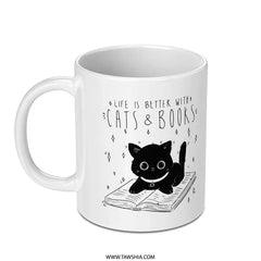 Life is Better with Cats and Books Mug product type