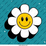 Retro Smiley Flower Pinback Button, 70s Style Button, Cute Happy Face Flower Power Pin, Trendy Aesthetic Pin, Fun Accessory - Tawshia