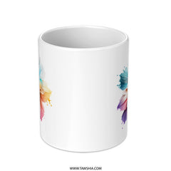 Watercolor Floral Mug, Rainbow Flower Coffee Mug, Artistic Flower Mug, Beautiful Flower Mug, Gift For Her, Flower Lover Gift, Mug For Tea - Tawshia