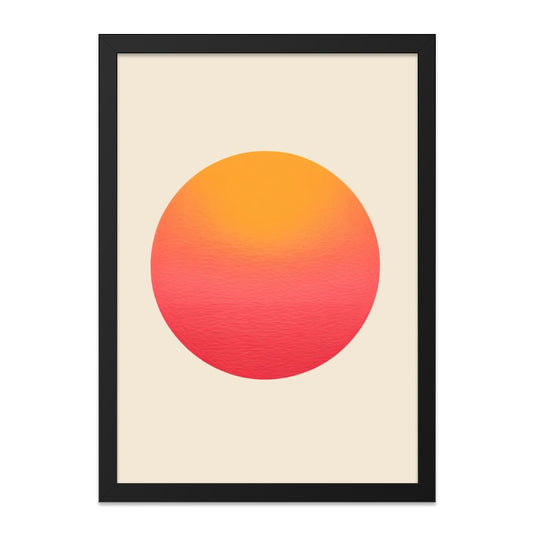 Minimalist Sunset Wall Art, Circle Art Print, Abstract Geometric Poster, Modern Home Decor, Sun Wall Art, Orange and Red Art - Tawshia