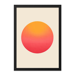 Minimalist Sunset Wall Art, Circle Art Print, Abstract Geometric Poster, Modern Home Decor, Sun Wall Art, Orange and Red Art - Tawshia