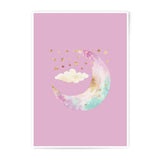 Moon Stars Cloud Photographic Print, Pastel Art Print, Nursery Decor, Celestial Wall Art, Dreamy Home Decor - Tawshia