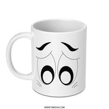 Cartoon Eyes Mug, Funny Face Mug, Animated Style Mug, Expression Mug, Coffee Mug, Cute Mug, Gift Idea, Tea Mug, Unique Mug, Black and White - Tawshia