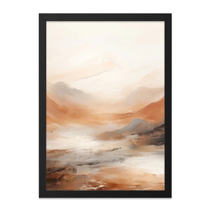 Abstract Mountain Wall Art, Earth Tone Landscape Painting, Modern Minimalist Print, Neutral Home Decor, Printable Art, Living Room Art - Tawshia
