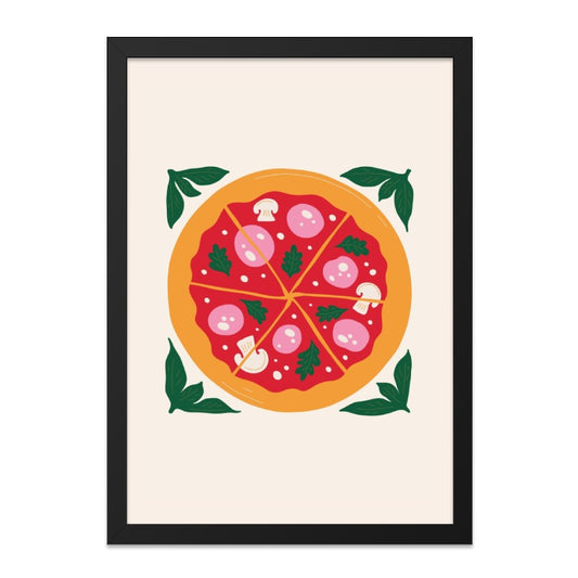 Pizza Wall Art, Foodie Decor, Kitchen Art Print, Cute Pizza Poster, Modern Wall Decor, Restaurant Art, Home Decor, Pizza Lover Gift - Tawshia