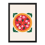 Pizza Wall Art, Foodie Decor, Kitchen Art Print, Cute Pizza Poster, Modern Wall Decor, Restaurant Art, Home Decor, Pizza Lover Gift - Tawshia