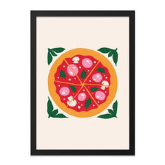 Pizza Wall Art, Foodie Decor, Kitchen Art Print, Cute Pizza Poster, Modern Wall Decor, Restaurant Art, Home Decor, Pizza Lover Gift - Tawshia