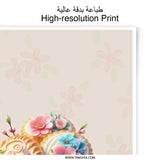 Floral Mooncake Photographic Prints, Sweet Treat Wall Art, Pastel Dessert Illustration, Food Photography, Kitchen Decor, Flower Arrangement - Tawshia