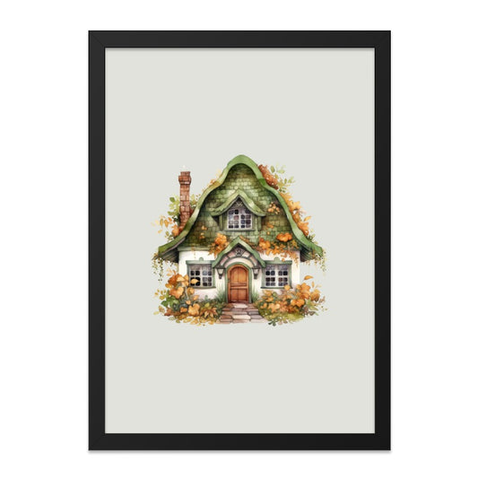 Cottagecore Wall Art, Watercolor House Print, Whimsical Home Decor, Fairy Tale Cottage Art, Cute Cottage Illustration, Storybook House Wall - Tawshia